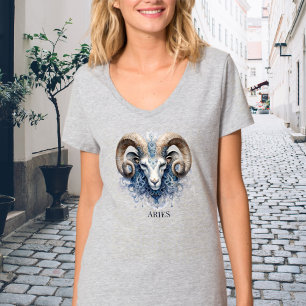 Celestial Fantasy Galaxy Zodiac Symbool Ram Vrouwe T-shirt
