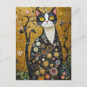Celestial Feline in goud Briefkaart