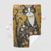 Celestial Feline in goud Golfhanddoek (Insitu)