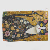 Celestial Feline in goud Golfhanddoek (Horizontaal)