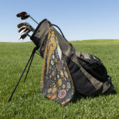Celestial Feline in goud Golfhanddoek (Groen)
