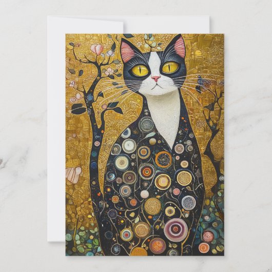 Celestial Feline in goud Kaart (Voorkant)