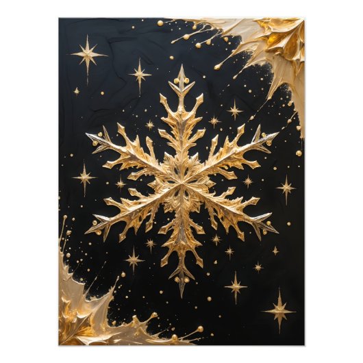 Celestial Flake – Baroque Winter Glamour Foto Afdruk (Voorkant)
