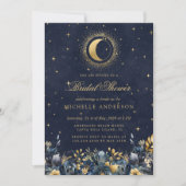 Celestial Floral Blue Stars Moon Vrijgezellenfeest Kaart (Voorkant)