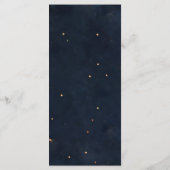 Celestial Floral Galaxy Starry Night Blue Wedding Menu (Achterkant)