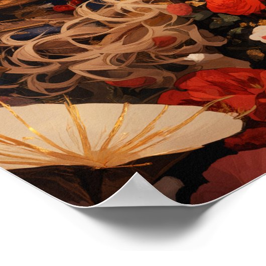 Celestial Fox Empress Mythische Elegantie Poster (Hoek)