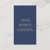 Celestial Full Moon Elegant Navy Blue Visitekaartje (Achterkant)