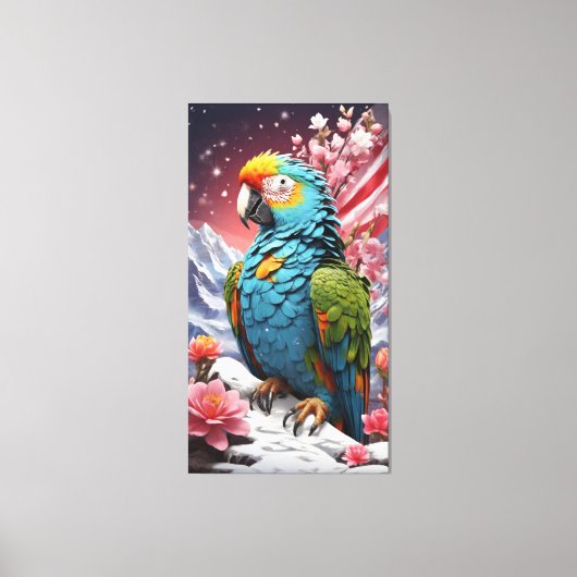 Celestial Fusion: Kristal Bloemen Canvas Kunst (Voorkant)