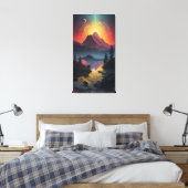 Celestial Fusion: Uitgerekte Canvas Prints van Lek (Insitu (Slaapkamer))