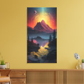 Celestial Fusion: Uitgerekte Canvas Prints van Lek (Insitu (Woonkamer))
