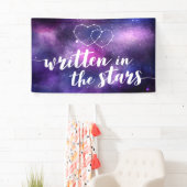 Celestial Galaxy bruiloft geschreven in de sterren Spandoek (Insitu)