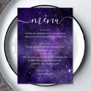 Celestial Galaxy Bruiloft Kosmische Sterrennacht Menu