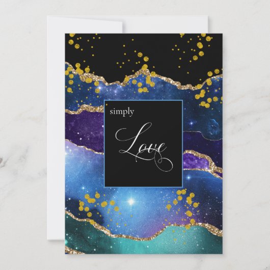 ** Celestial Galaxy Cosmos Space Nebula Wedding Kaart (Voorkant)