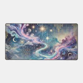 Celestial Galaxy Desk Mat met geometrische accente