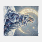 Celestial Galaxy Hare Moon Goddess Fantasy Art Fleece Deken (Voorkant (Horizontaal))