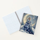 Celestial Galaxy Hare Moon Goddess Fantasy Art Notitieboek (Binnen)