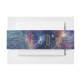 Celestial Galaxy Moon Phase Belly Bands Uitnodigingen Wikkel