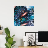 Celestial Galaxy Nebula Planet Hubble Foto Poster (Thuiskantoor)