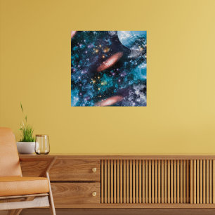 Celestial Galaxy Nebula Planet Hubble Foto Poster
