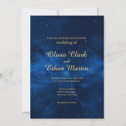 Celestial Galaxy Night Sky Theme Weddenschap Kaart (Voorkant)