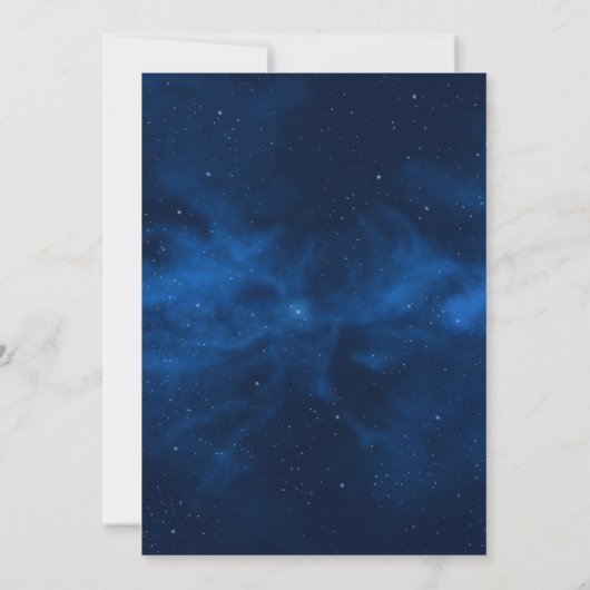 Celestial Galaxy Night Sky Theme Weddenschap Kaart (Achterkant)