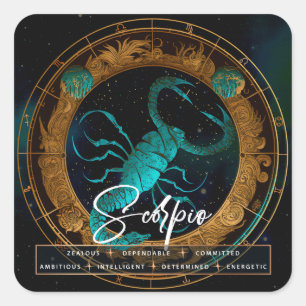 Celestial Galaxy Schorpioen Fantasie Etherische Zo Vierkante Sticker