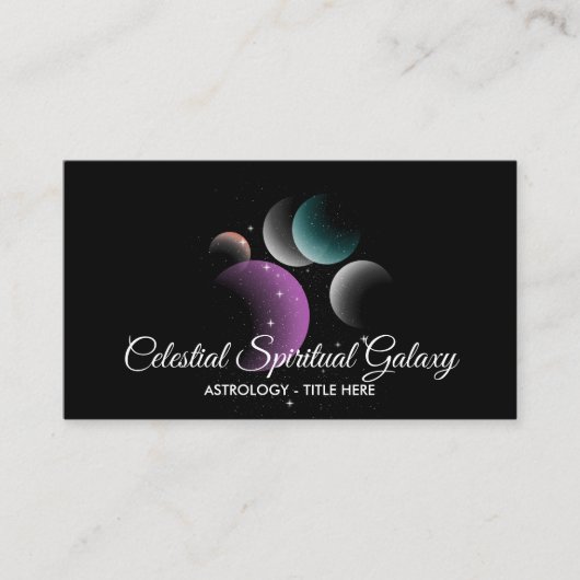 Celestial Galaxy Space Horoscope Visitekaartje (Voorkant)