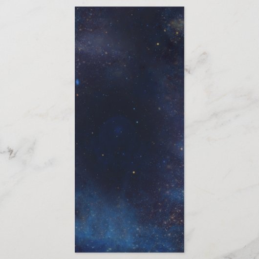 Celestial Galaxy Starry Night Navy Blue Wedding Menu (Achterkant)