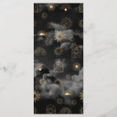Celestial Galaxy Sun Crescent Moon Black Boho Menu (Achterkant)