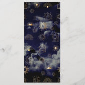 Celestial Galaxy Sun Crescent Moon Navy Boho Menu (Achterkant)