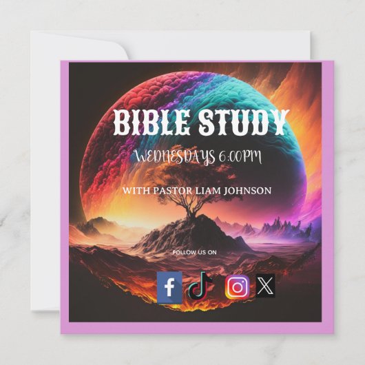 Celestial Galaxy Tree Bible Study Invitation (Voorkant)