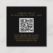 Celestial Galaxy Zwart QR Code Bruiloft RSVP Informatiekaartje (Achterkant)