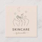 Celestial Girl Illustration Skincare Beauty Cream Vierkante Visitekaartje (Voorkant)