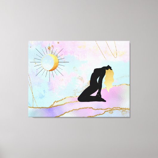 *~* Celestial Goddess Rainbow Pastel Glitter AP22 Canvas Afdruk (Voorkant)