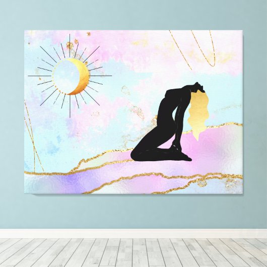 *~* Celestial Goddess Rainbow Pastel Glitter AP22 Canvas Afdruk (Insitu (Houten vloer))