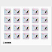 *~* Celestial Goddess Rainbow Pastel Glitter AP22 Vierkante Sticker (Vel)