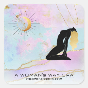 *~* Celestial Goddess Rainbow Pastel Glitter AP22 Vierkante Sticker