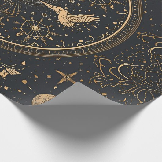 Celestial Gold Baroque Wrapping Paper Cadeaupapier (Hoek)