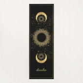 Celestial Gold Black Sun Moon Phase Personalized  Yogamat (Achterkant)