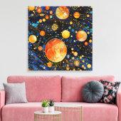 Celestial Gold Galaxy Canvas Art Afdruk (Insitu (Woonkamer))