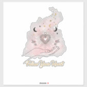 Celestial Gold Heart Sticker - "Follow Your Heart" (Feuille)