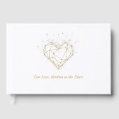 Celestial Gold Heart Wedding Guest Book - Our Love (Recto)