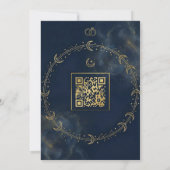 Celestial Gold Moon & Star Blue Wedding invitation (Dos)