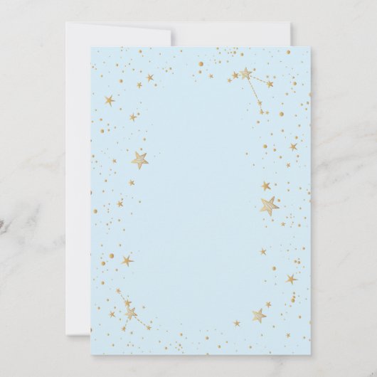 Celestial Gold Moon Stars Light Blue Kaart (Achterkant)