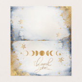 Celestial Gold Moon, Sterren Waterverf Dank u Visitekaartjes (Buitenkant ongevouwen)