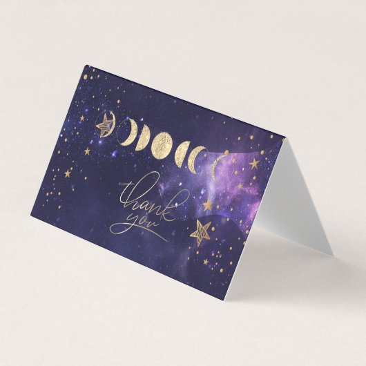 Celestial Gold Moons Stars Thank You Card Visitekaartjes (Voorkant)