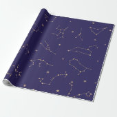 Celestial Gold Star Solareclipse Thema Cadeaupapier (Uitgerold)