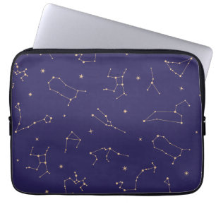 Celestial Gold Star Solareclipse Thema Laptop Sleeve