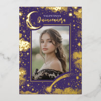 Celestial Gold Stars Moon Night Quinceanera Foto