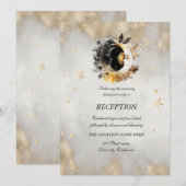 Celestial Gold Stars Moons Bloemen Kaart (Voorkant / Achterkant)